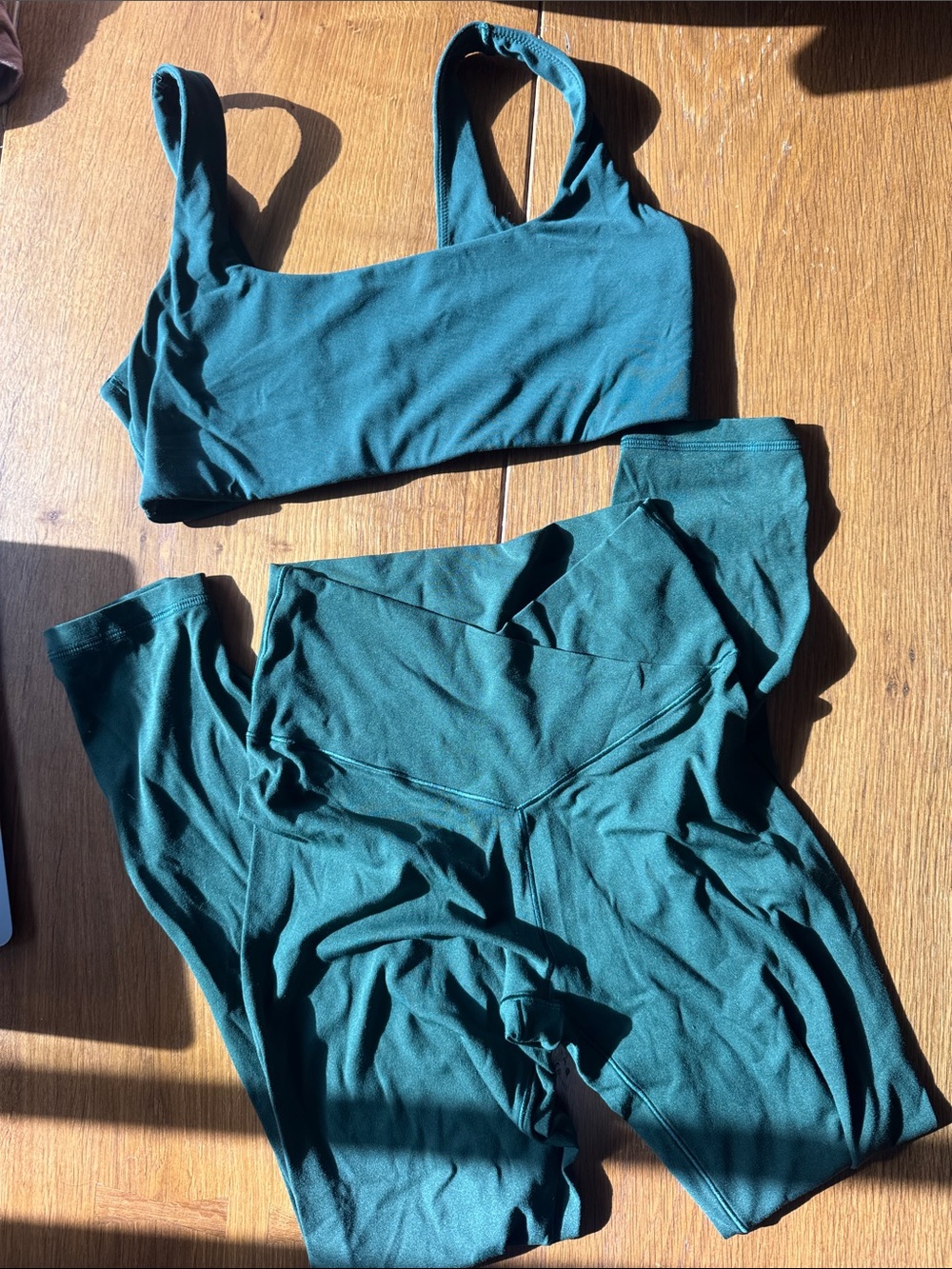 Offline by aerie Women's Deep Teal Seamless Sports Bra & Legging Set